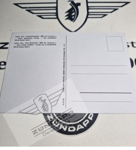 Repro Postkarte " Jacky Ickx " 1969 - Vize Weltmeister Formel 1 - Sein schönstes Hobby